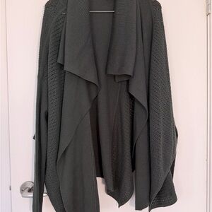 Lacost + Malandrono vintage Women's Open Front Cardigan Sweater /wrap dark green